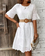 Anaelle Short Embroidered Dress Anaelle Short Embroidered Dress Louise Perrin 